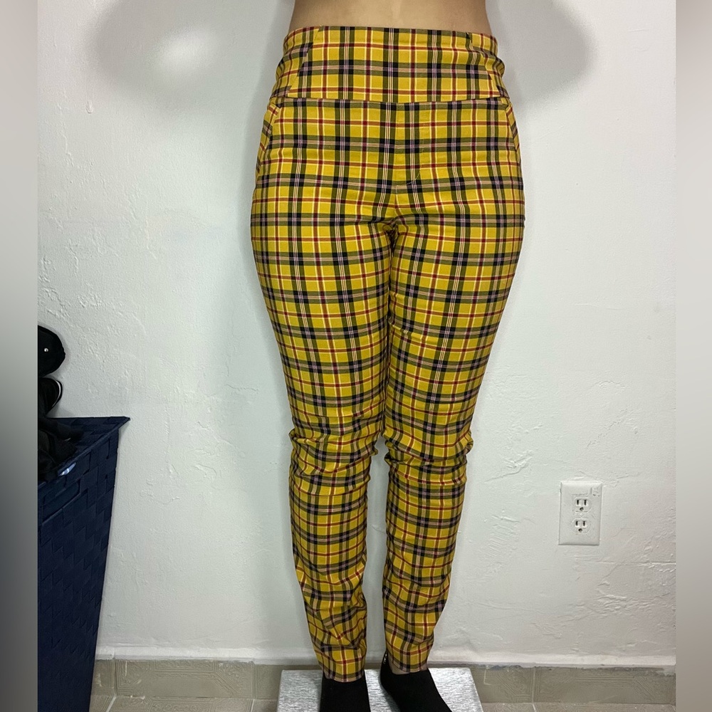 Yellow mustard plad pants